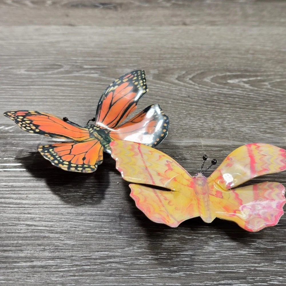 Butterfly Fridge Magnets Set Colorful Monarch Yellow Pink Decorative Magnets Set